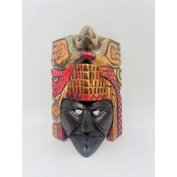 Hand Made Carved and Painted/ Stained Mask from Guatemala - Picture 1 of 6